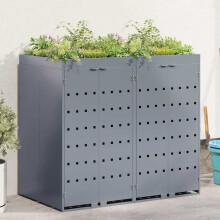 Berkfield Wheelie Bin Storage for 2 Bins Light Grey 136 x 77.5 x 121.5 cm