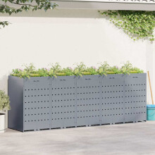 Berkfield Wheelie Bin Storage for 5 Bins Light Grey 340 x 77.5 x 121.5 cm