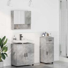 Berkfield Bathroom Furniture Set with Drawer 3 pcs Concrete Grey