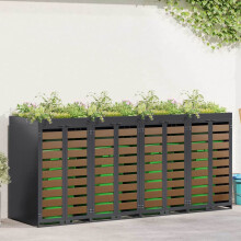 Berkfield Wheelie Bin Storage for 4 Bins Anthracite 272 x 77.5 x 121.5 cm