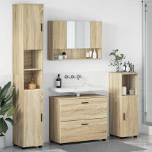 Berkfield Bathroom Furniture Set with Drawer with Shelf 4 pcs Sonoma Oak