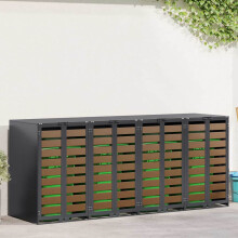 Berkfield Wheelie Bin Storage for 4 Bins Anthracite 272 x 77.5 x 115.5 cm
