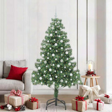 Berkfield Christmas Tree with 300 LEDs with Stand Green 210 cm PVC