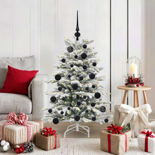 Berkfield Artificial Hinged Christmas Tree White 120 cm PE and PVC