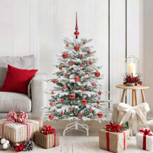 Berkfield Artificial Hinged Christmas Tree White 120 cm PE and PVC