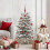 Berkfield Artificial Hinged Christmas Tree White 120 cm PE and PVC 1