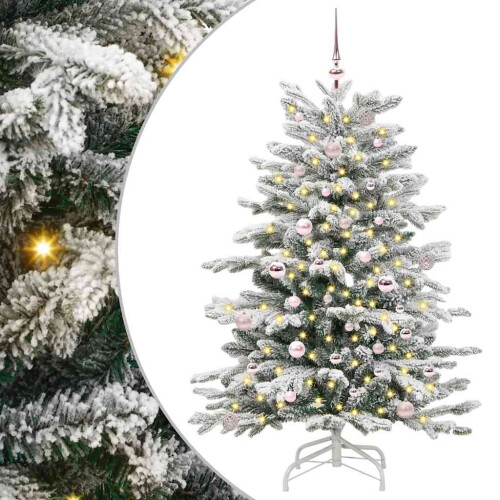 Berkfield Artificial Hinged Christmas Tree White 150 cm PE and PVC