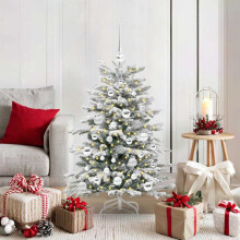 Berkfield Artificial Hinged Christmas Tree White 120 cm PE and PVC