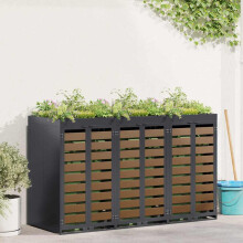 Berkfield Wheelie Bin Storage for 3 Bins Anthracite 204 x 77.5 x 121.5 cm