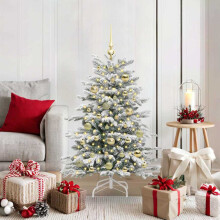 Berkfield Artificial Hinged Christmas Tree White 120 cm PE and PVC