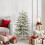 Berkfield Artificial Hinged Christmas Tree White 120 cm PE and PVC 1