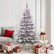 Berkfield Artificial Hinged Christmas Tree White 180 cm PE and PVC