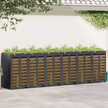Berkfield Wheelie Bin Storage for 6 Bins Anthracite 408 x 77.5 x 121.5 cm