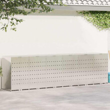 Berkfield Wheelie Bin Storage for 6 Bins Silver 408 x 77.5 x 115.5 cm