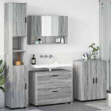 Berkfield Bathroom Furniture Set with Drawer with Shelf 4 pcs Grey Sonoma