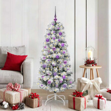 Berkfield Artificial Hinged Christmas Tree Green and White 150 cm