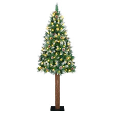 Berkfield Slim Christmas Tree Green 180 cm PVC and Solid Pine wood