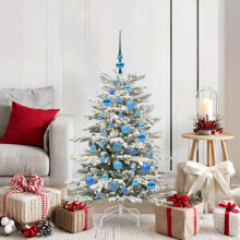 Berkfield Artificial Hinged Christmas Tree White 120 cm PE and PVC