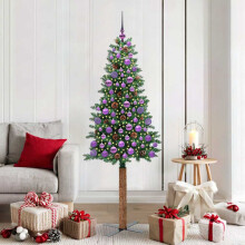 Berkfield Slim Christmas Tree Green 180 cm PVC and Solid Pine wood
