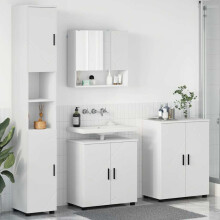 Berkfield Bathroom Furniture Set 4 pcs White Engineered wood & Metal