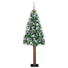 Berkfield Slim Christmas Tree Green 180 cm PVC and Solid Pine wood
