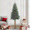 Berkfield Slim Christmas Tree Green 210 cm PVC and Solid Pine wood 1
