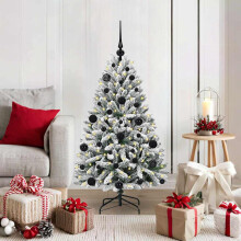 Berkfield Artificial Christmas Tree Green and White 120 cm PVC and Metal
