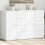 Berkfield Sideboards 2 pcs White 59x39x80 cm Engineered Wood 1