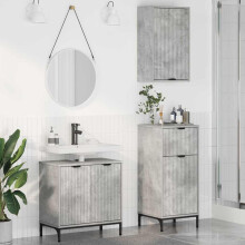 Berkfield Bathroom Furniture Set 3 pcs Concrete grey Engineered wood