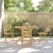 Berkfield 5 Piece Garden Dining Set Bamboo
