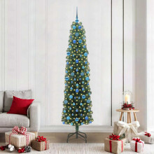 Berkfield Artificial Christmas Tree with 300 LEDs with Stand Green 210 cm