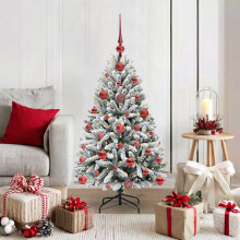 Berkfield Artificial Christmas Tree Green and White 120 cm PVC and Metal