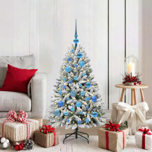 Berkfield Artificial Christmas Tree Green and White 120 cm PVC and Metal