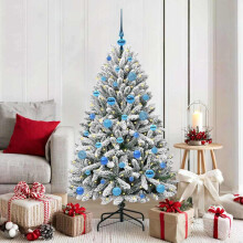 Berkfield Artificial Christmas Tree Green and White 150 cm PVC and Metal