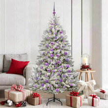Berkfield Artificial Christmas Tree Green and White 180 cm PVC and Metal