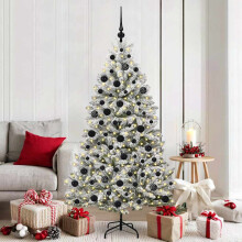 Berkfield Artificial Christmas Tree Green and White 180 cm PVC and Metal