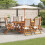 Berkfield 7 Piece Garden Dining Set Solid Wood Acacia and Textilene 1