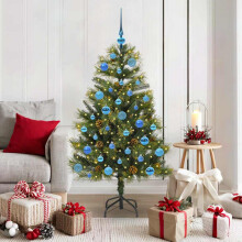 Berkfield Artificial Hinged Christmas Tree with Cones Green 150 cm