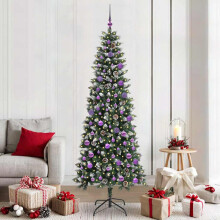 Berkfield Artificial Christmas Tree with 300 LEDs with Stand Green 210 cm
