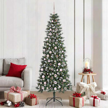 Berkfield Artificial Christmas Tree with 300 LEDs with Stand Green 210 cm