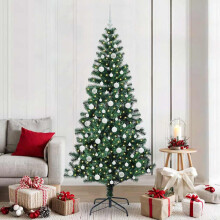 Berkfield Artificial Pre-lit Christmas Tree Green 210 cm PVC and Metal