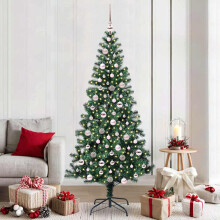 Berkfield Artificial Pre-lit Christmas Tree Green 210 cm PVC and Metal