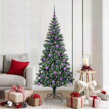 Berkfield Artificial Pre-lit Christmas Tree Green 180 cm PVC and Metal
