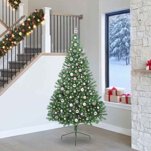 Berkfield Artificial Pre-lit Christmas Tree Green 240 cm PVC
