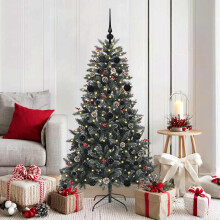 Berkfield Artificial Christmas Tree with 150 LEDs with Stand Green 150 cm