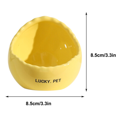 Ceramic Bird Feeder with Peony Pattern Yellow 1