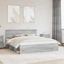Berkfield Bed Frame Grey Sonoma 200 x 200 cm Engineered wood