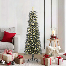 Berkfield Artificial Christmas Tree with 150 LEDs with Stand Green 150 cm