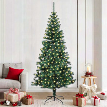 Berkfield Artificial Pre-lit Christmas Tree Green 210 cm PVC and Metal