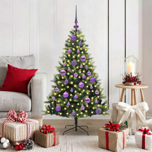 Berkfield Artificial Hinged Christmas Tree 150 LEDs Green 120 cm